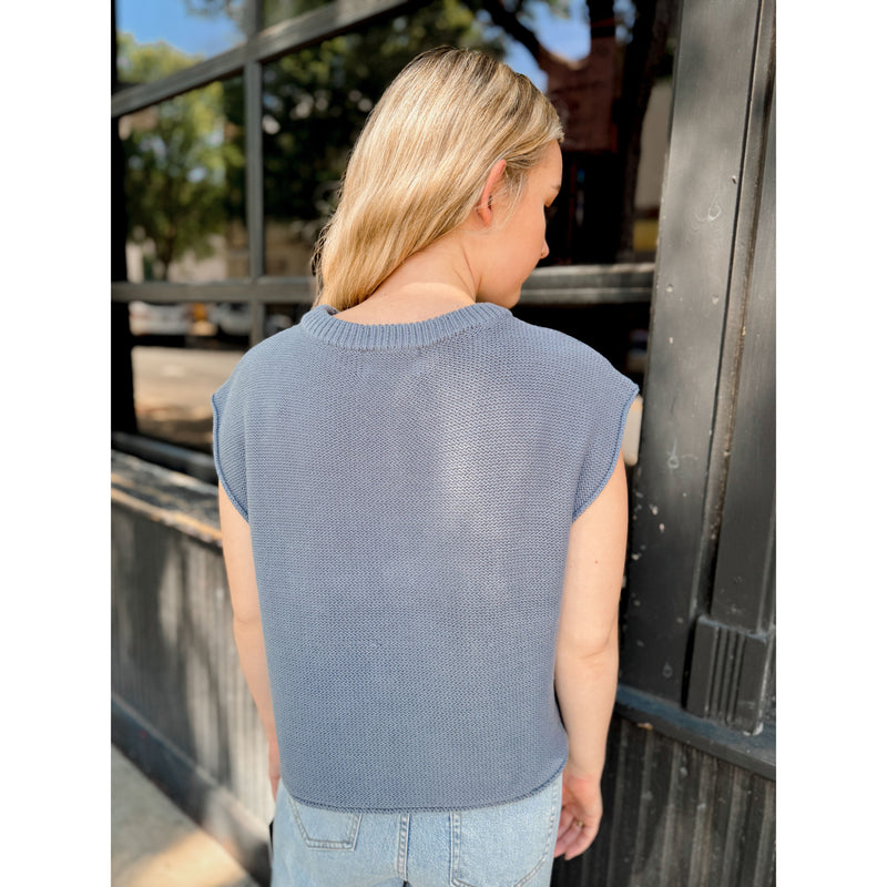 Keaton Sweater | Denim Blue