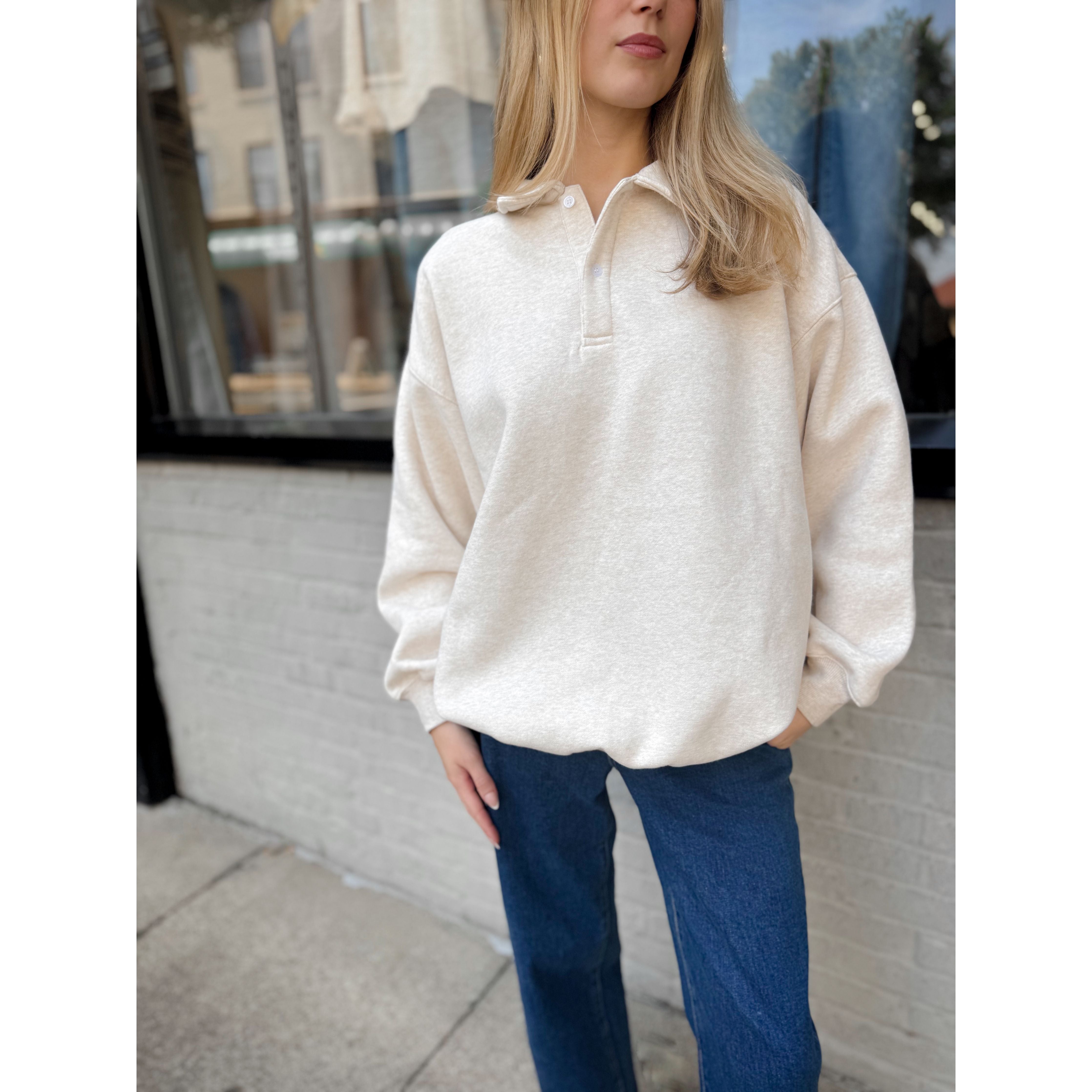 Airport Sweatshirt | Oat - Joanna A. Boutique