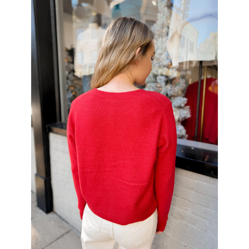Medina Cardigan | Festive Red