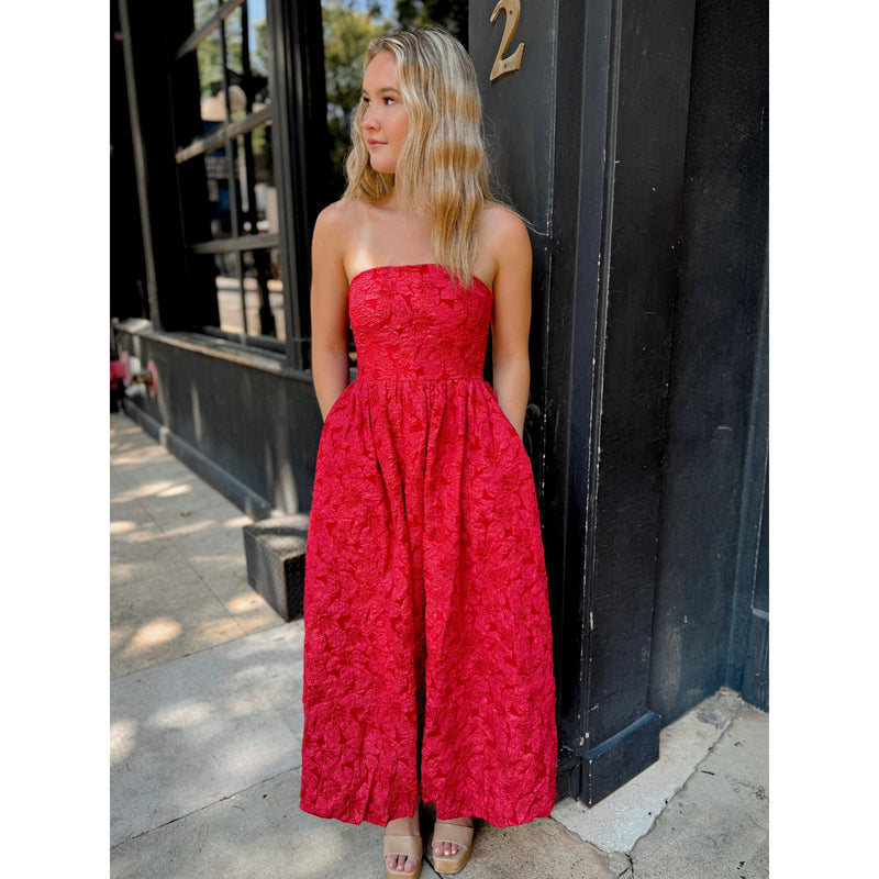 Arielle Jacquard Midi Dress - Joanna A. Boutique