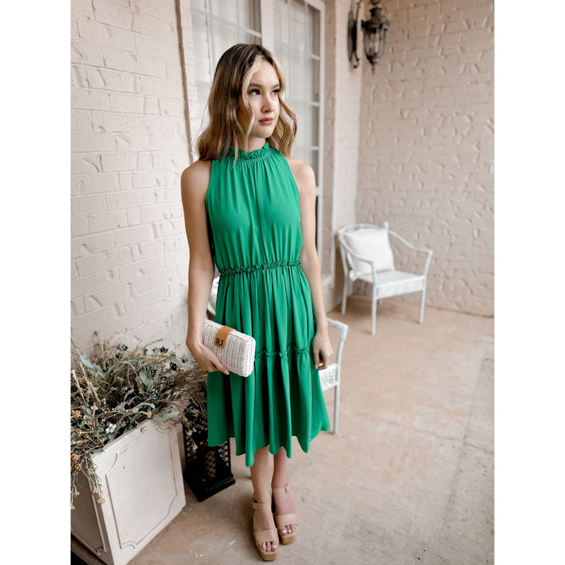 Meadow Halter Dress | Green - Joanna A. Boutique