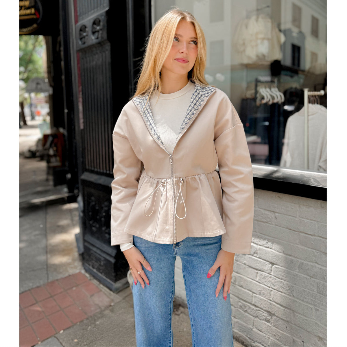 Cecilia Peplum Trench - Joanna A. Boutique