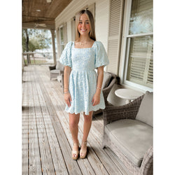 Lucy Embroidered Mini Dress