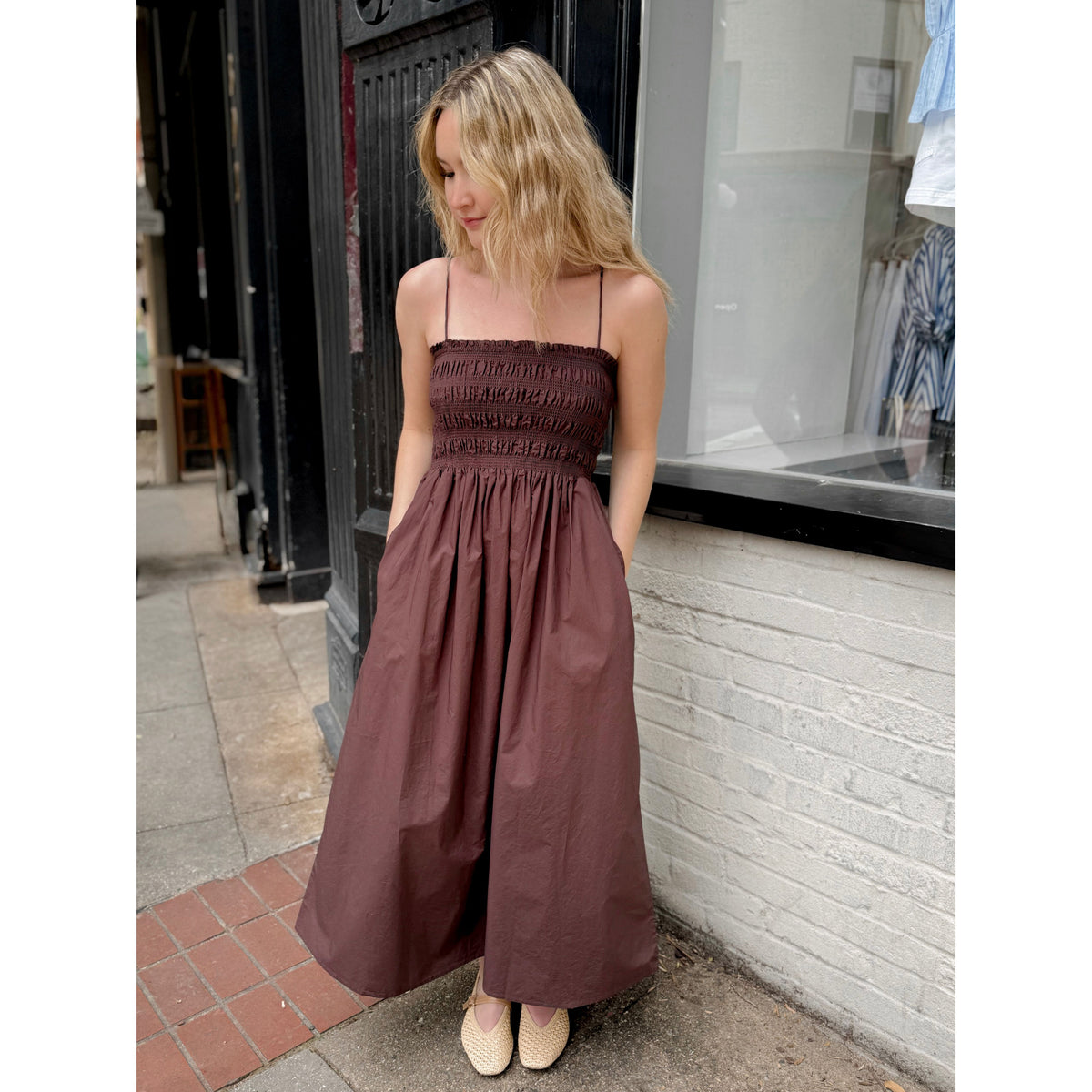 cornelia maxi dress Poplin Maxi, Chocolate Cherry XS Primary color:Ivory Simple habesha dress with 06/10/2025 Ayla scarf sold separately.