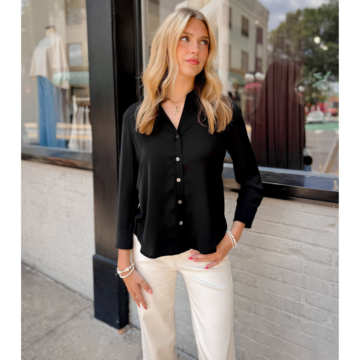 Julie Button Down - Joanna A. Boutique