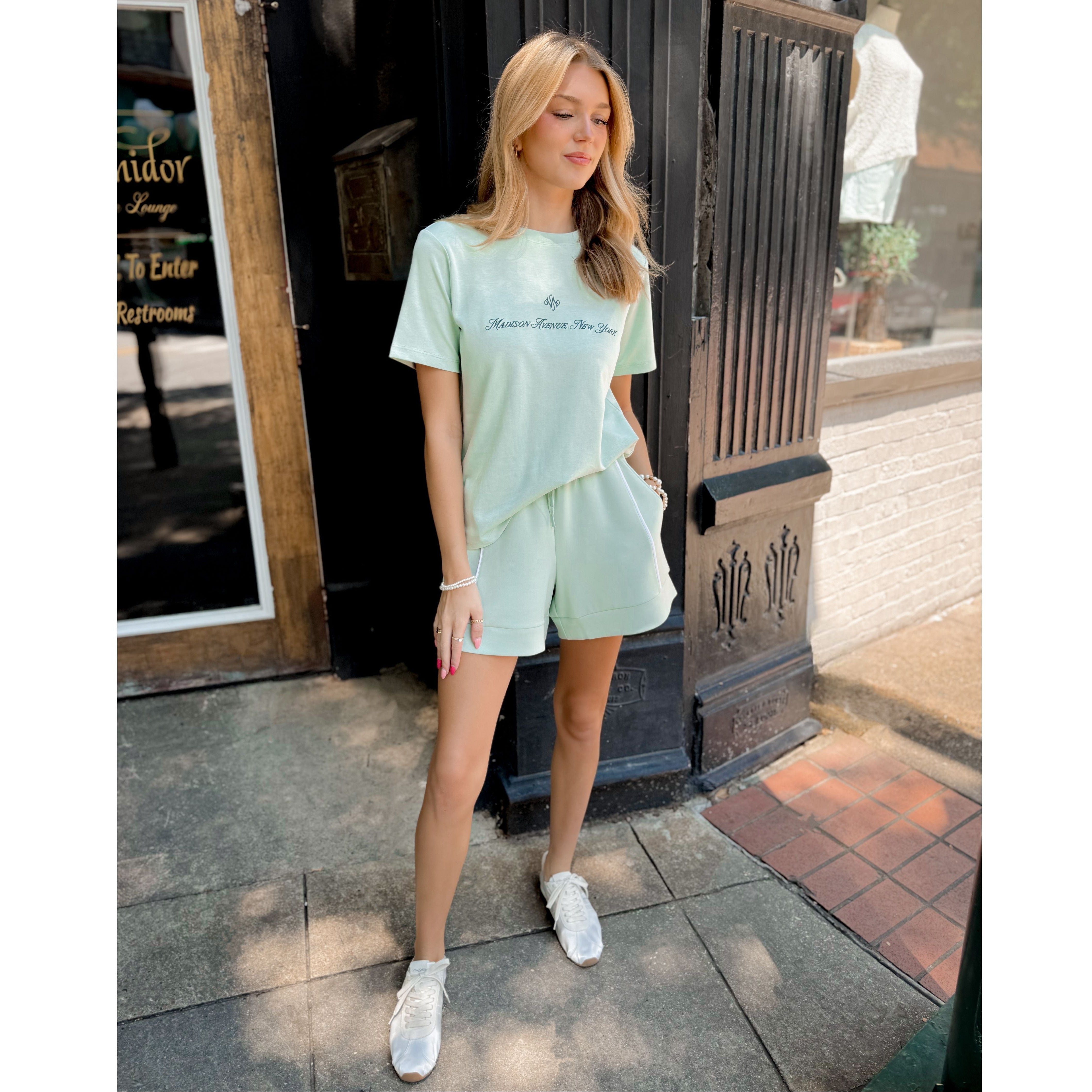 Barnes High Rise Short 4.5 | Aqua Foam - Joanna A. Boutique
