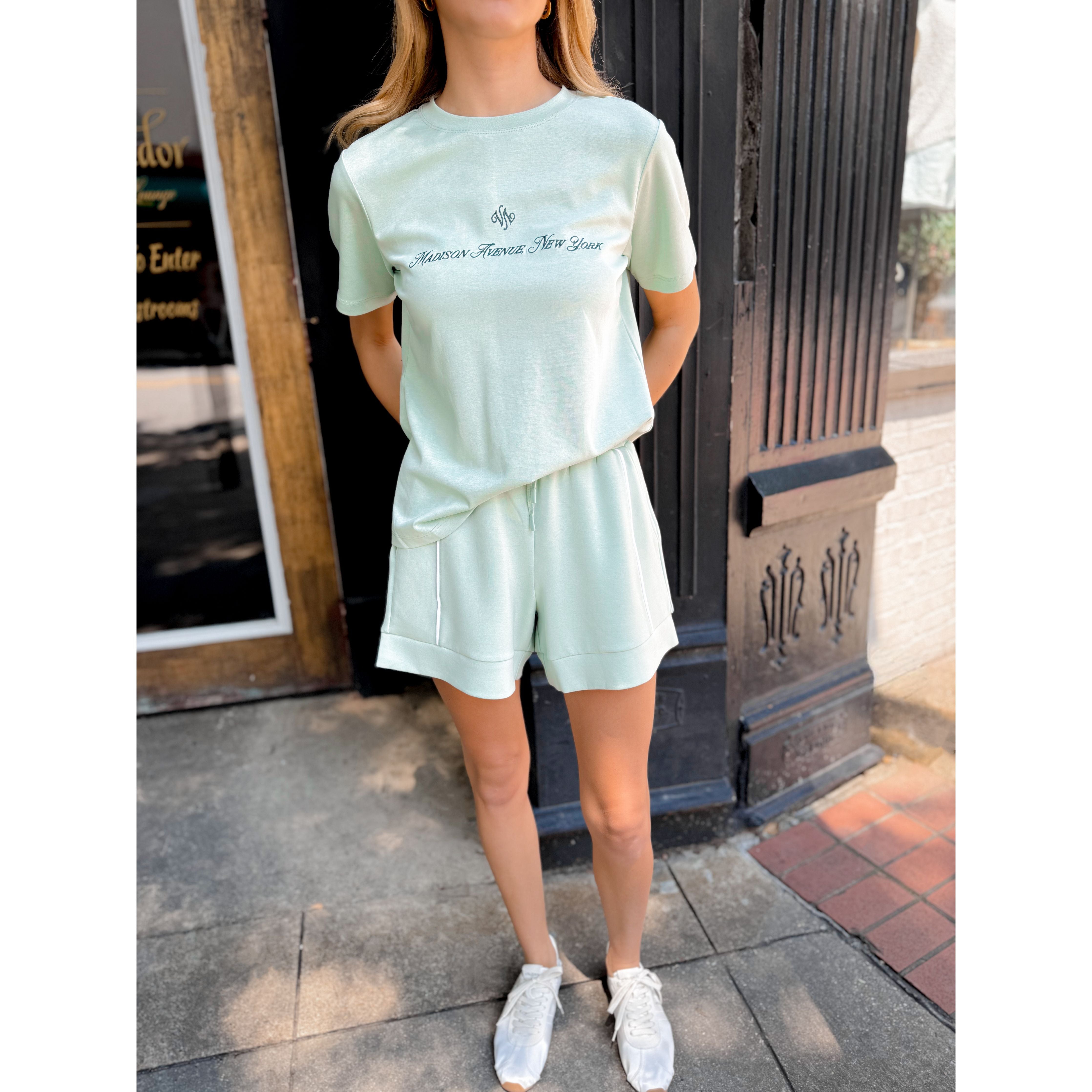Barnes High Rise Short 4.5 | Aqua Foam - Joanna A. Boutique