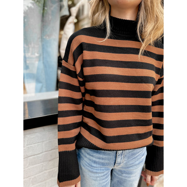 Elsie Striped Sweater | Chocolate