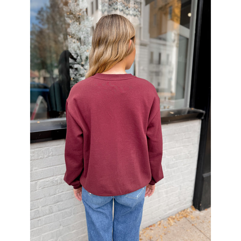 Boyfriend Sweatshirt | Merlot