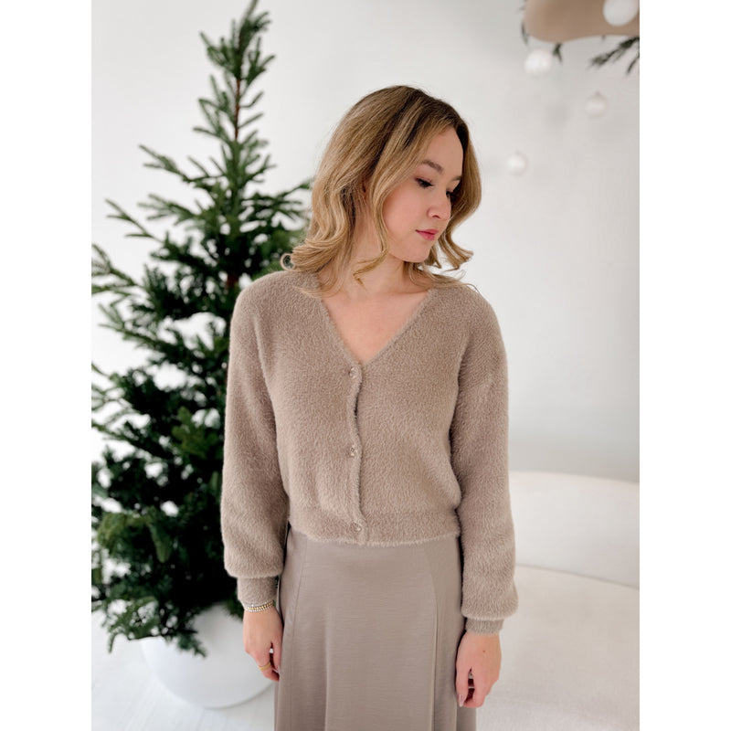 Sadira Fluffy Cardigan | Moonlight