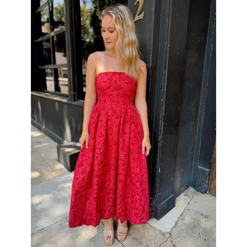 Arielle Jacquard Midi Dress - Joanna A. Boutique