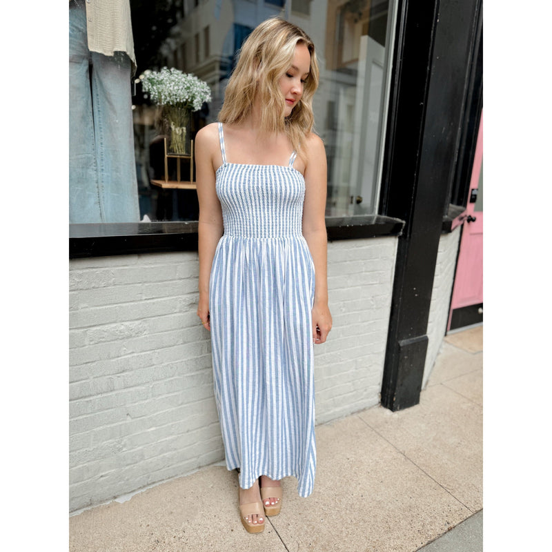 Nadine Striped Midi Dress | Boathouse