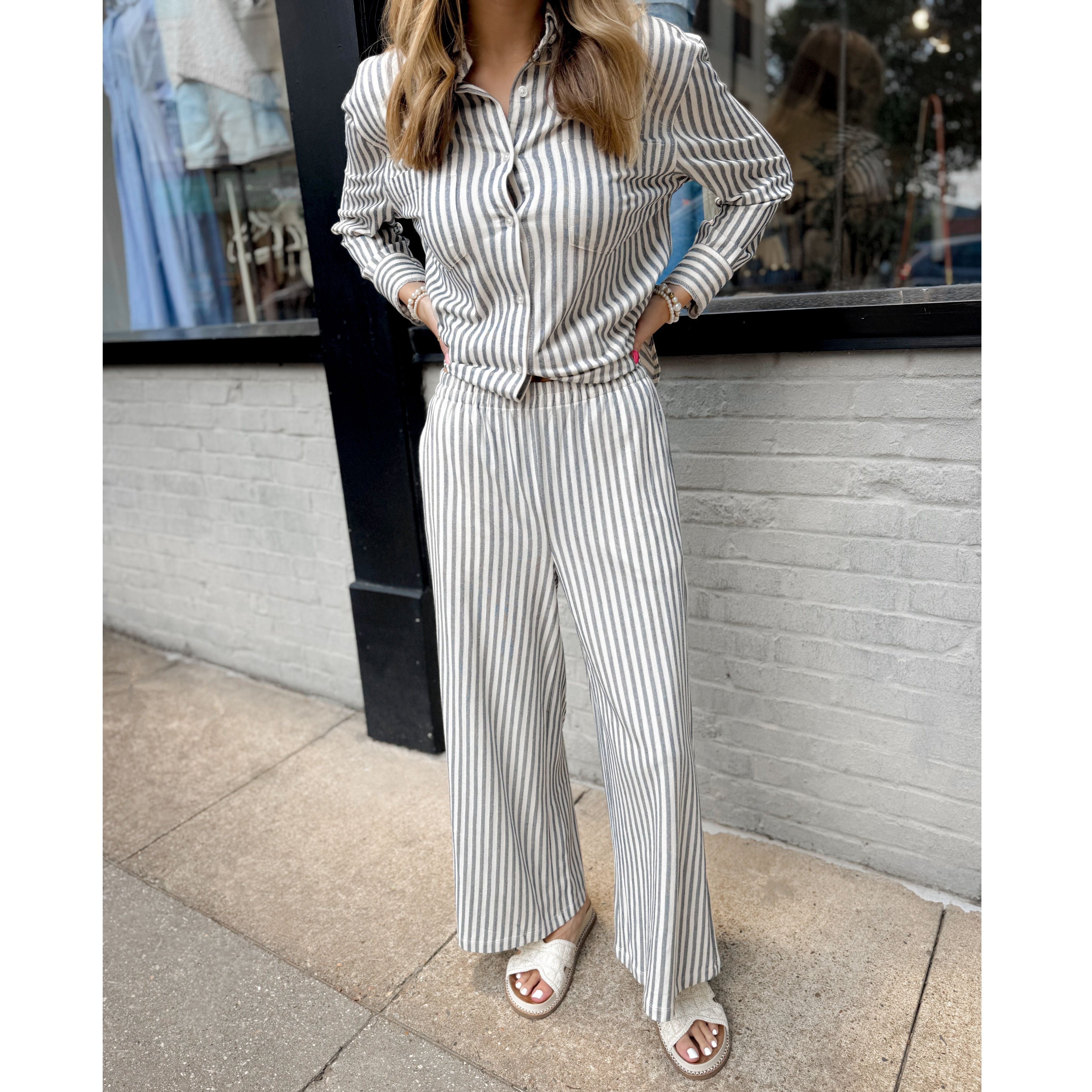 Scout Striped Knit Pant | Eclipse - Joanna A. Boutique