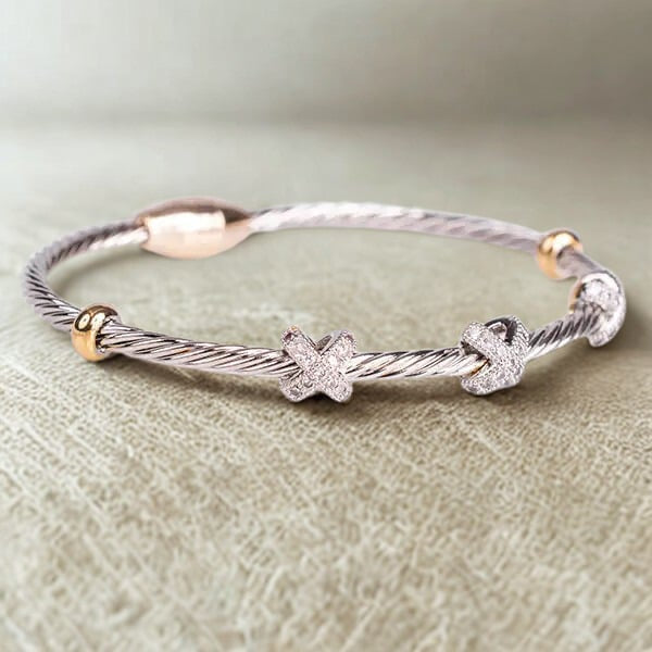 Two-Tone Crossover Bracelet