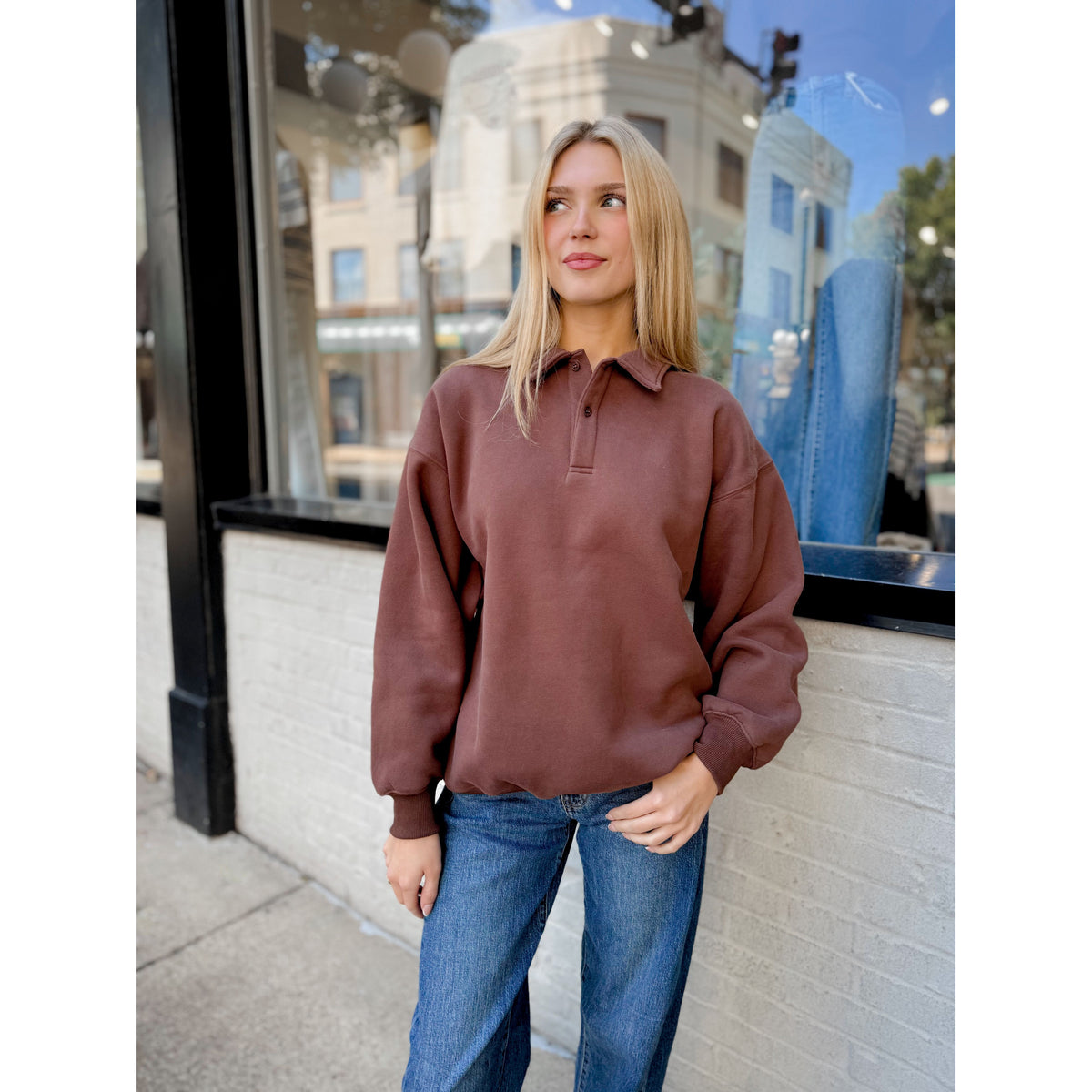 Airport Sweatshirt | Chocolate - Joanna A. Boutique
