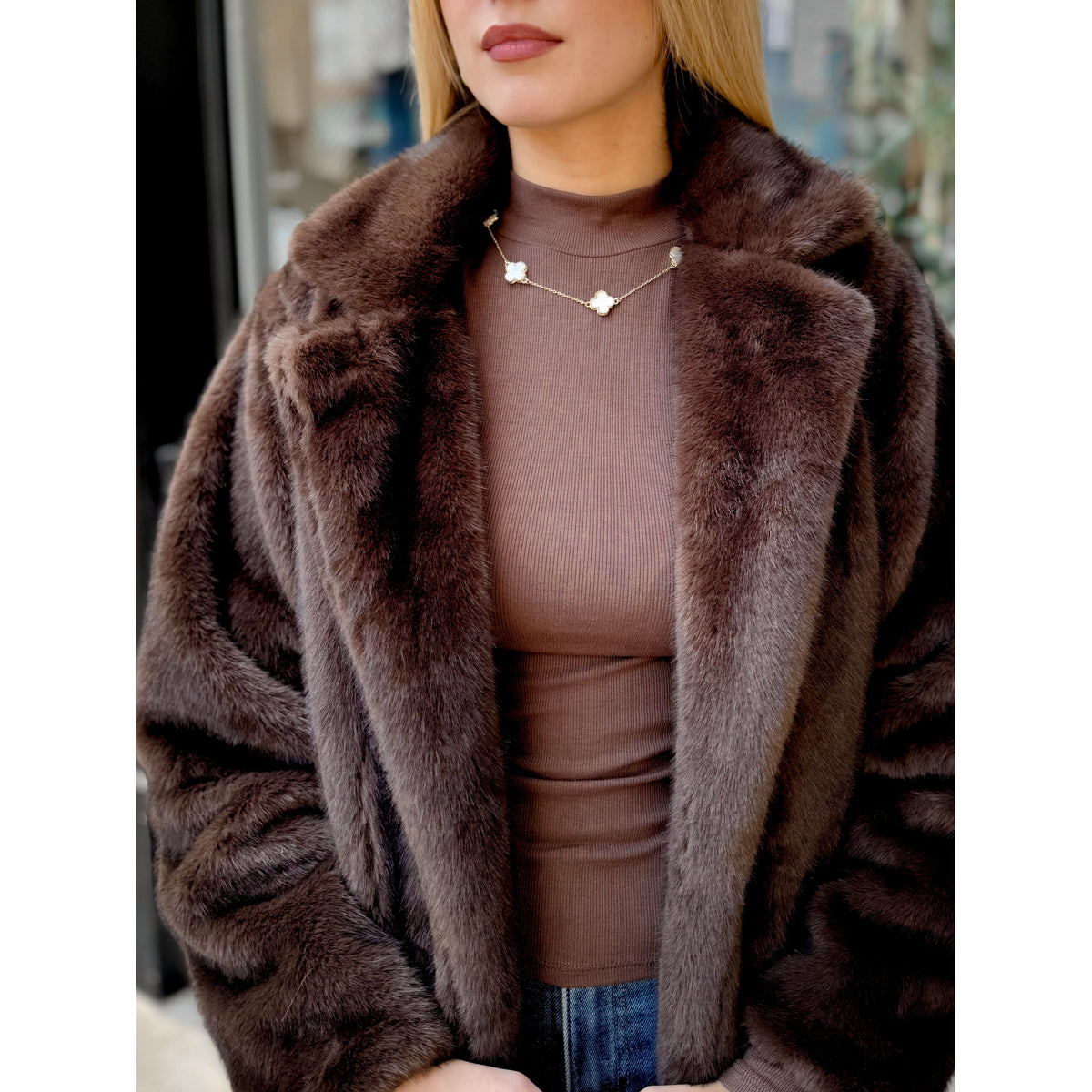 Ronan Mock Top | Brown - Joanna A. Boutique