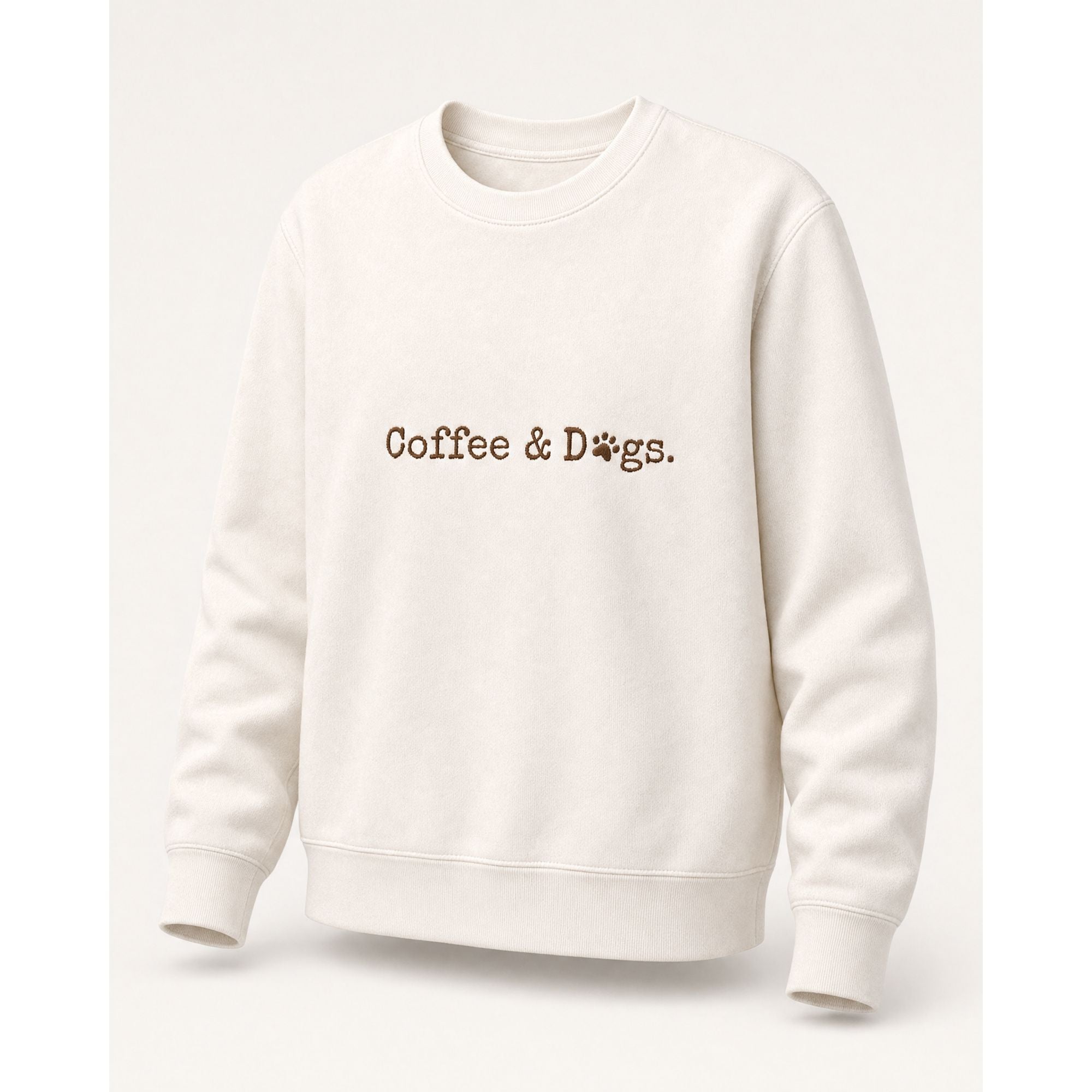 Coffee & Dogs Embroidered Crewneck - Joanna A. Boutique