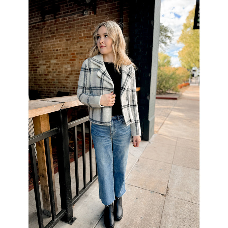 Chelsie Plaid Moto Jacket