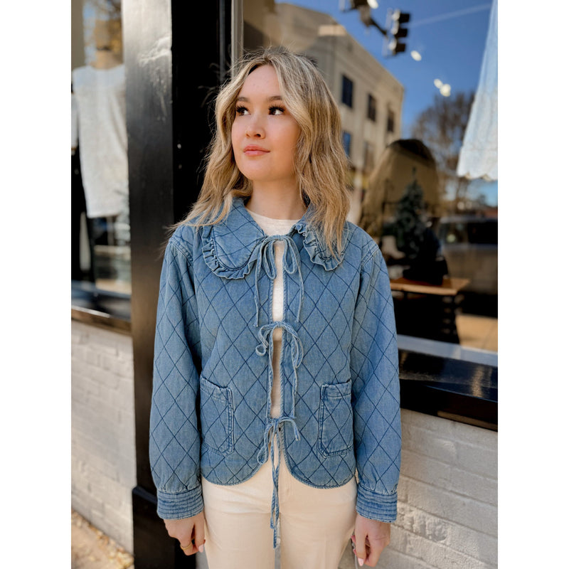 Paige Quilted Denim Jacket