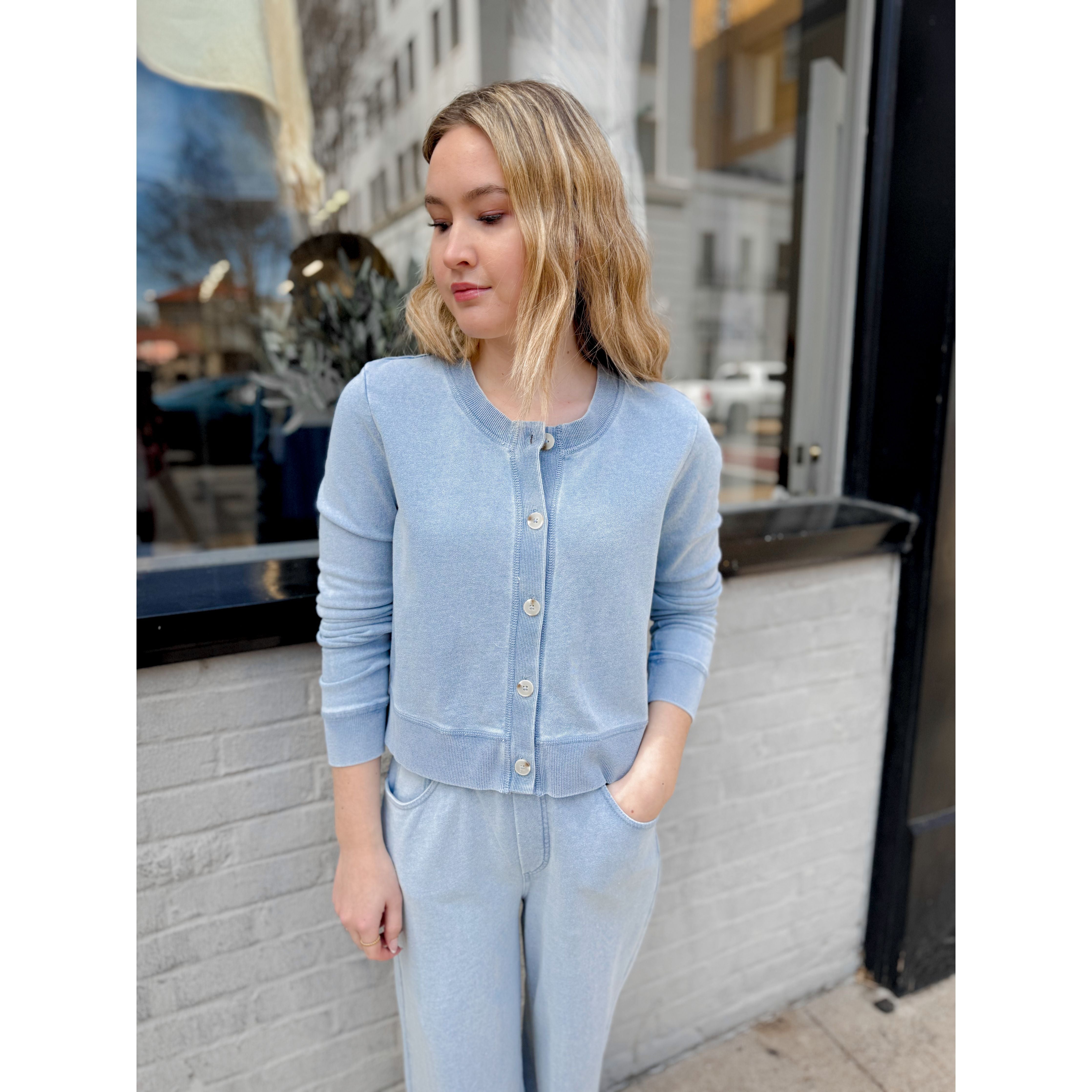 Daily Knit Denim Cardigan - Joanna A. Boutique