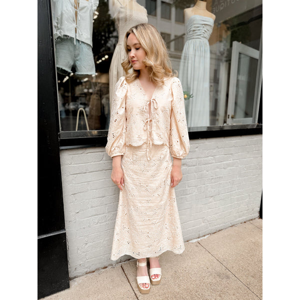 Camille Floral Eyelet Skirt - Joanna A. Boutique