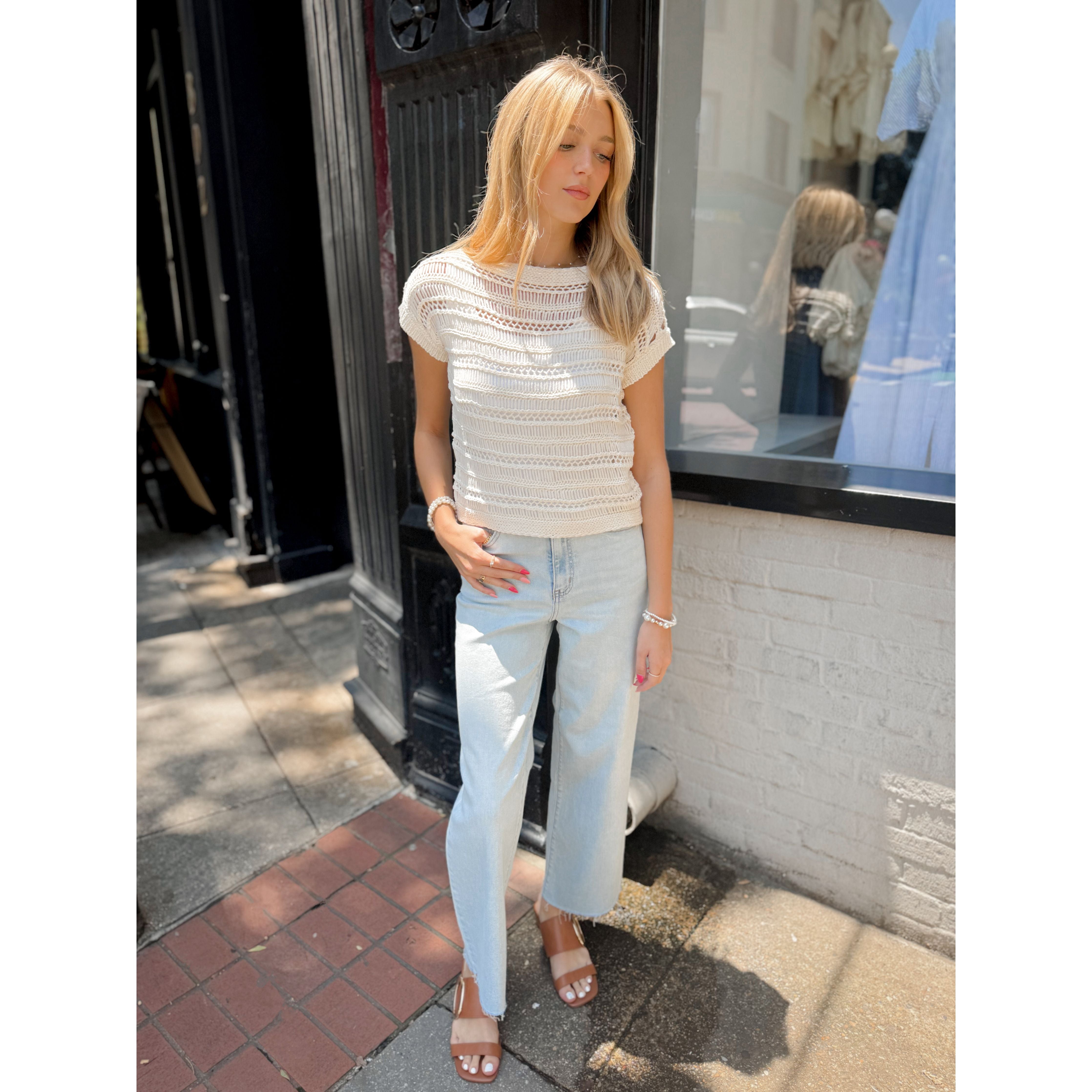 Adalyn Open Knit Sweater - Joanna A. Boutique