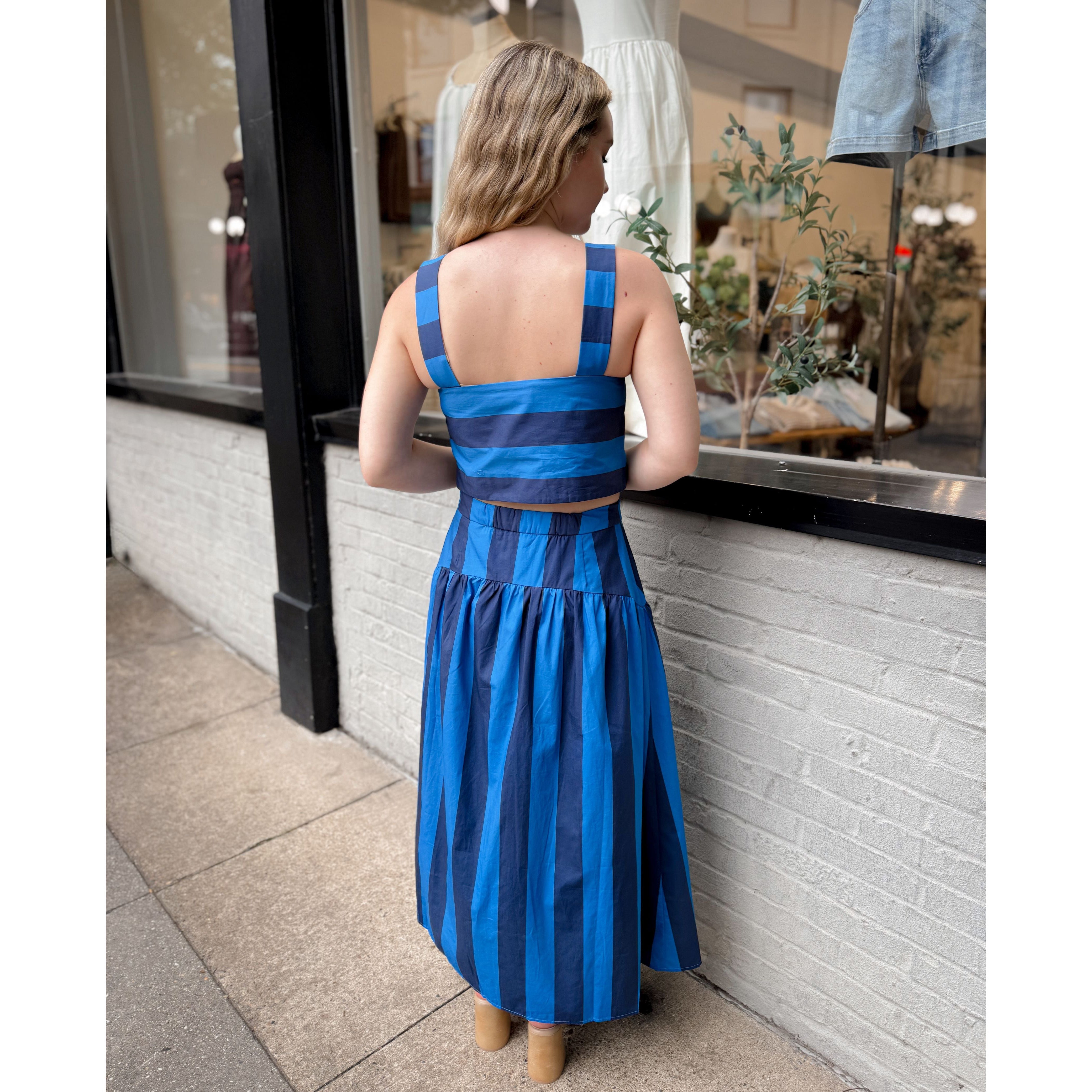 Marlow Striped Midi Skirt - Joanna A. Boutique