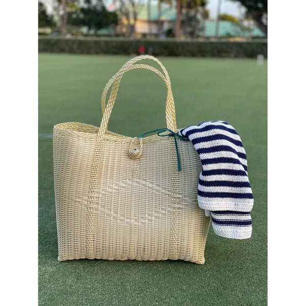 Bahama Woven Beach Bag | Champagne - Joanna A. Boutique