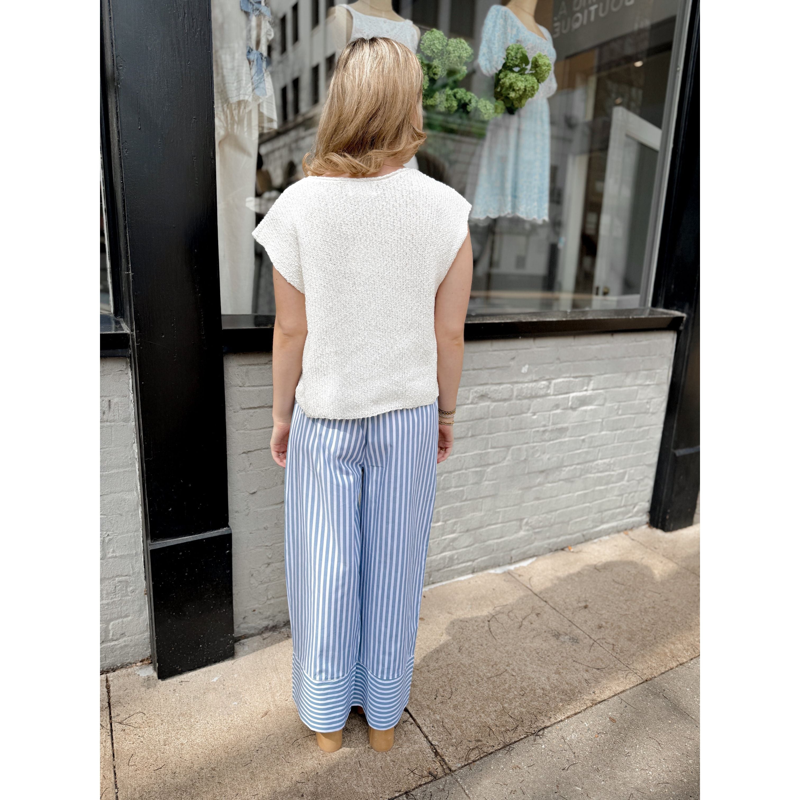 Alex Slub Knit Top | Off White - Joanna A. Boutique