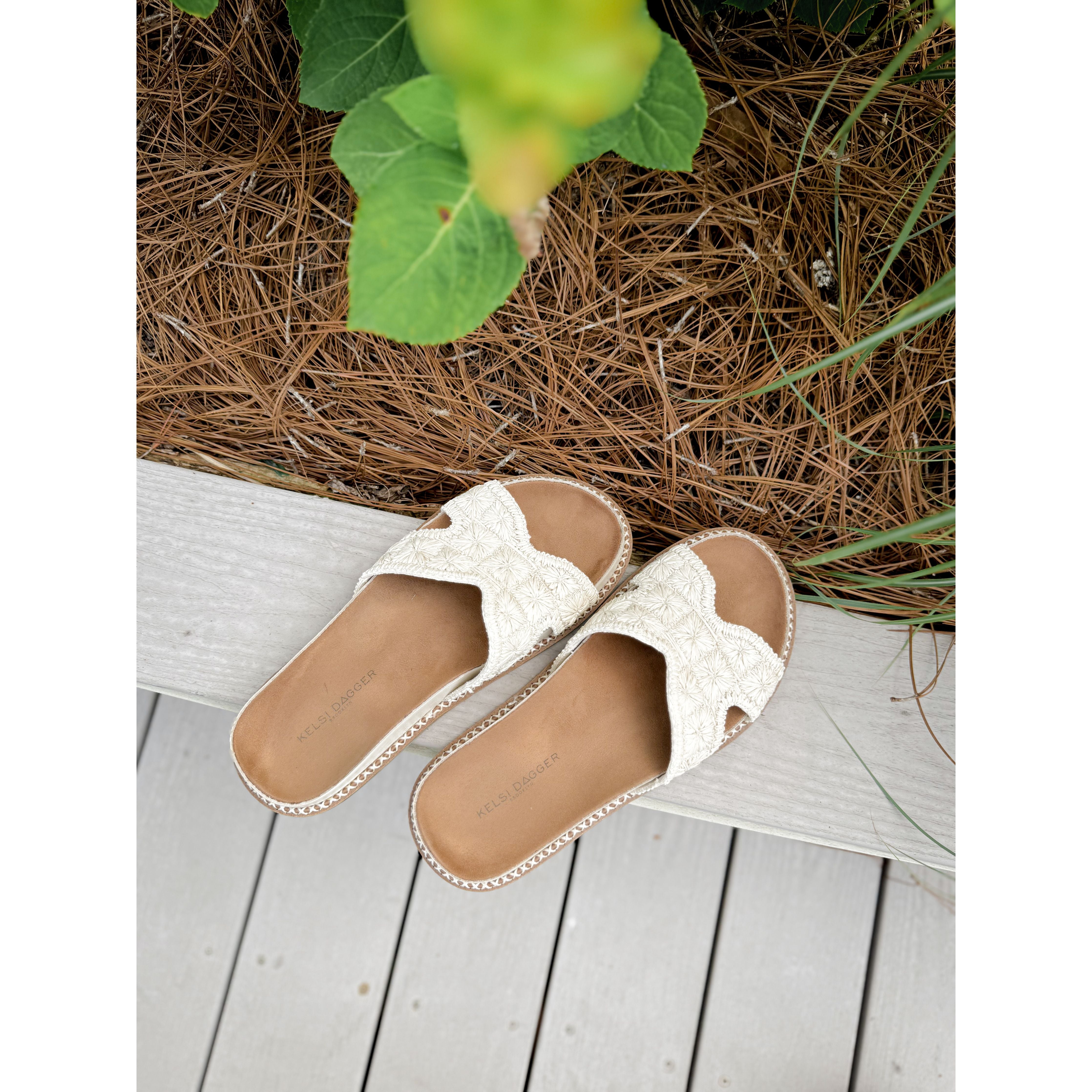 Shay Raffia Slide | Salt - Joanna A. Boutique