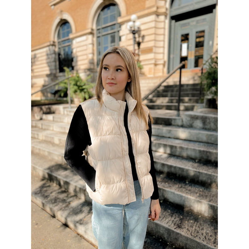 Isara Puffer Vest | Cream