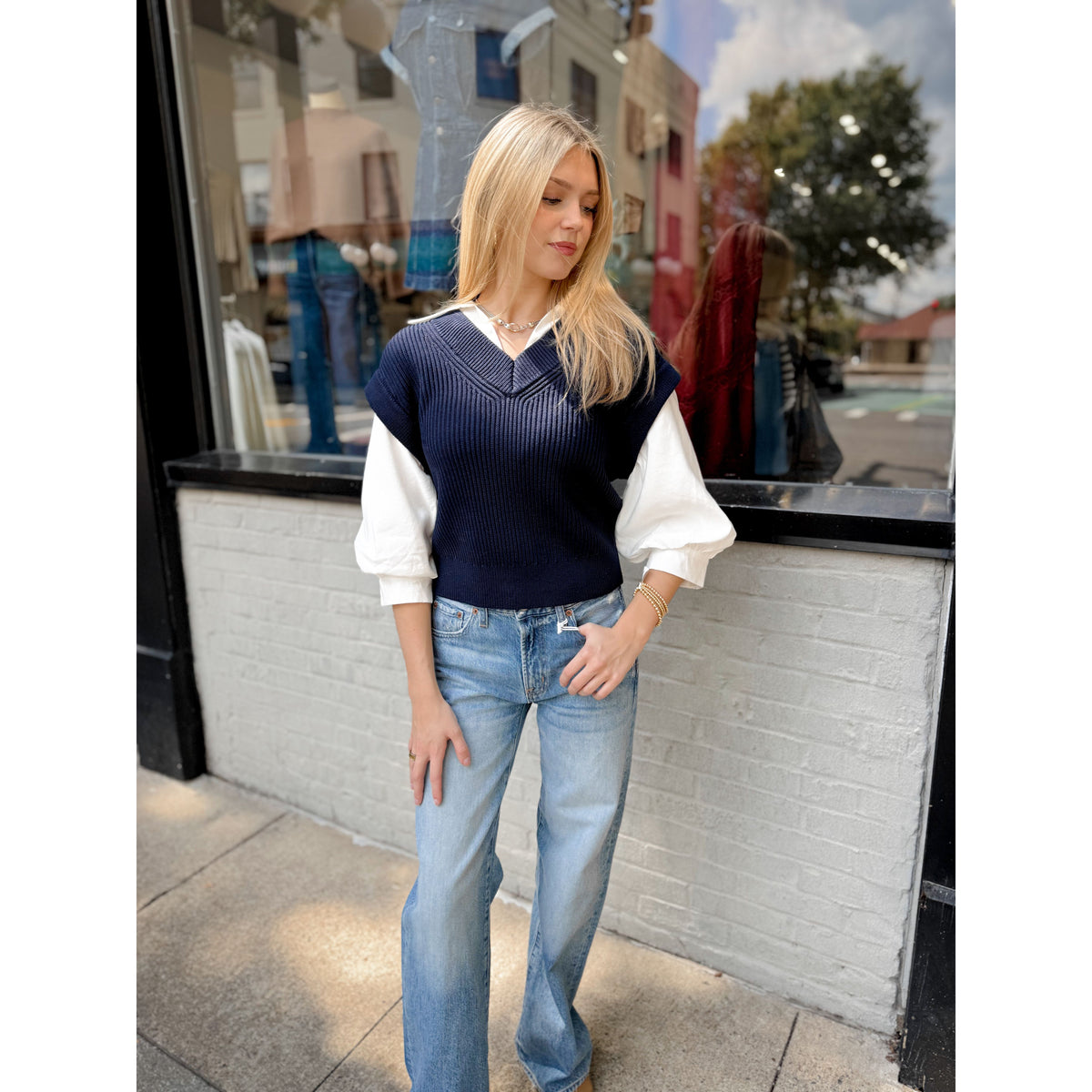 Maria Twofer Sweater Vest - Joanna A. Boutique