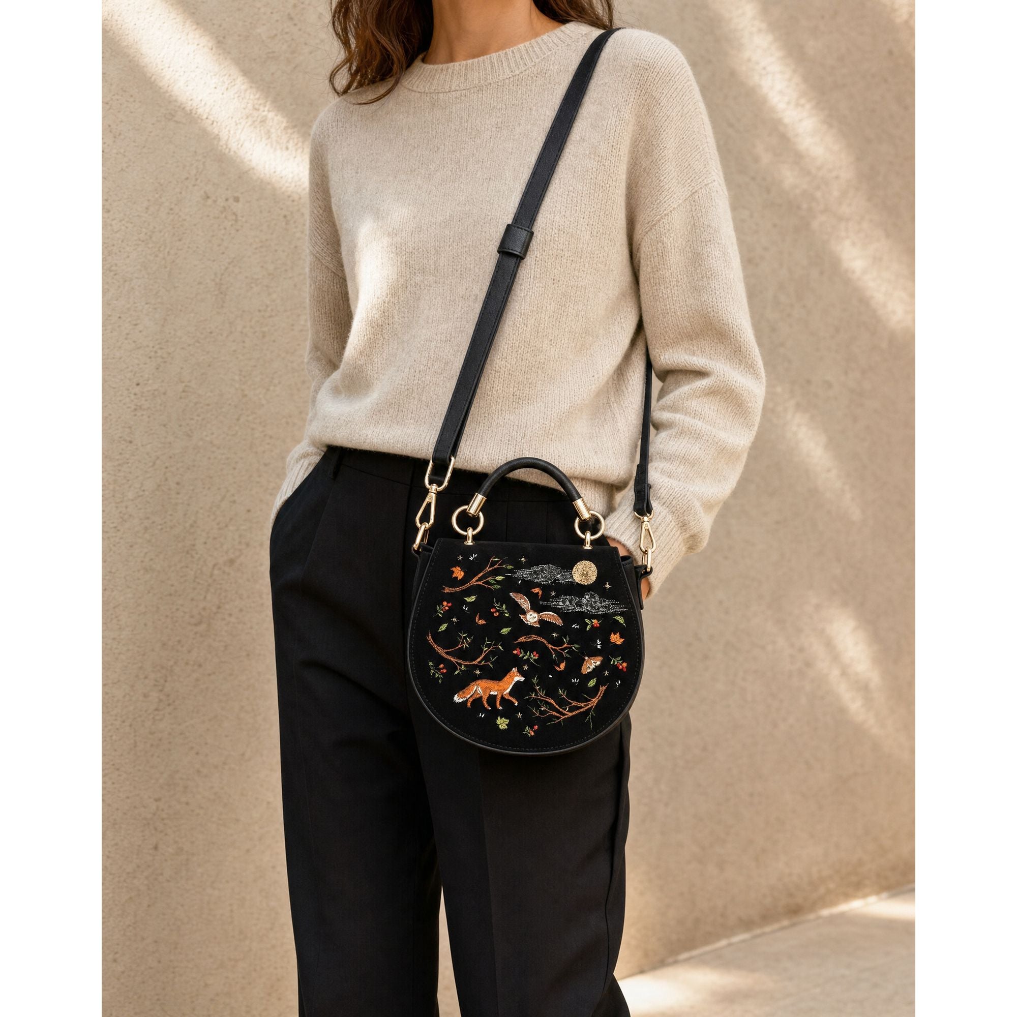 Fox & Owl Handle Bag - Joanna A. Boutique
