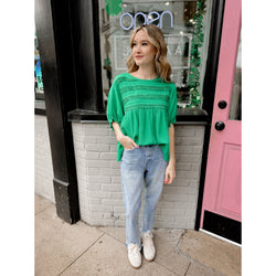 Felicity Gauze Top | Green - Joanna A. Boutique