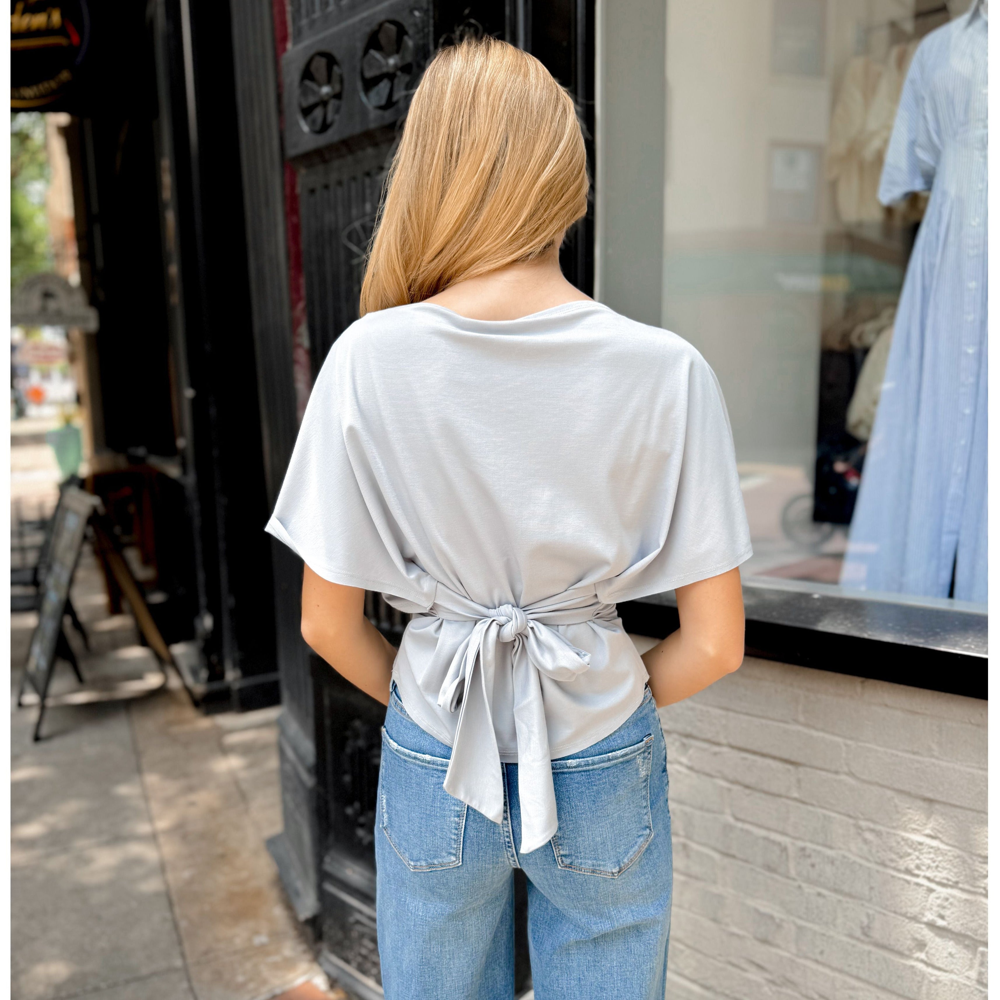 Lillian Top | Sky - Joanna A. Boutique