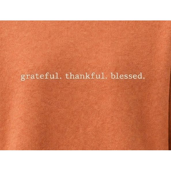 Grateful, Thankful, Blessed Embroidered Crewneck - Joanna A. Boutique