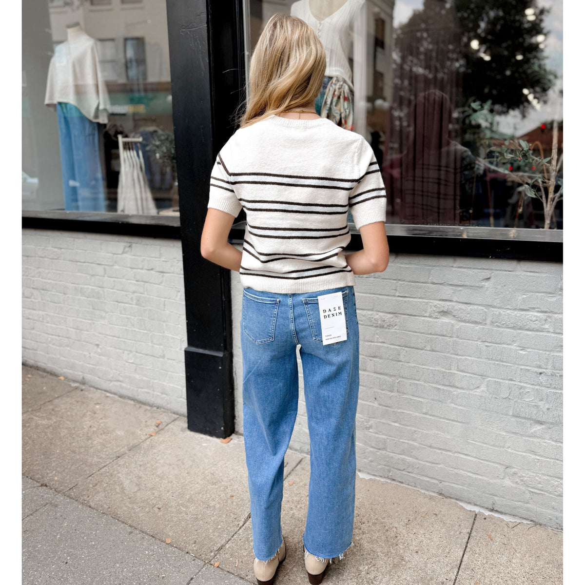 Gatewood Stripe Sweater | Oatmeal Heather - Joanna A. Boutique
