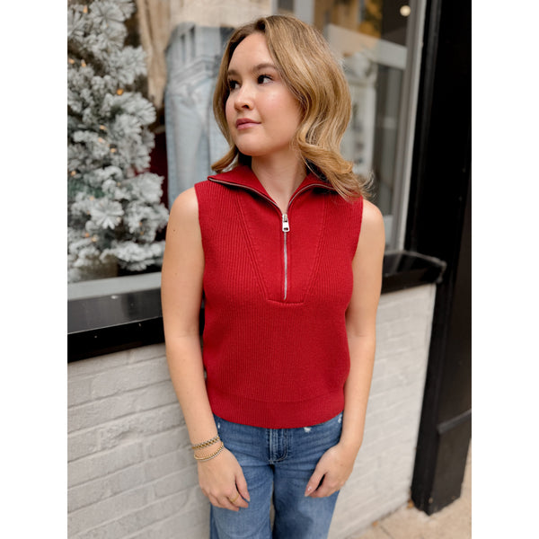 Amina Half Zip Knit | Lava Falls