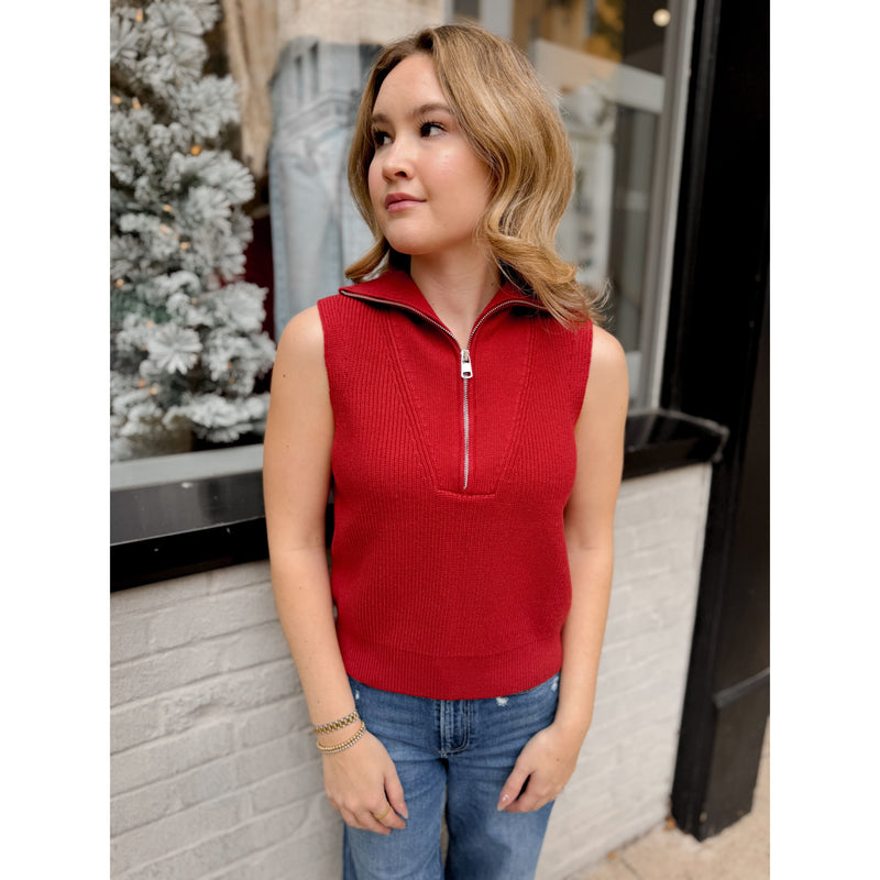Amina Half Zip Knit | Lava Falls