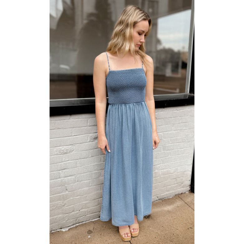 Bayside Chambray Midi Dress - Joanna A. Boutique