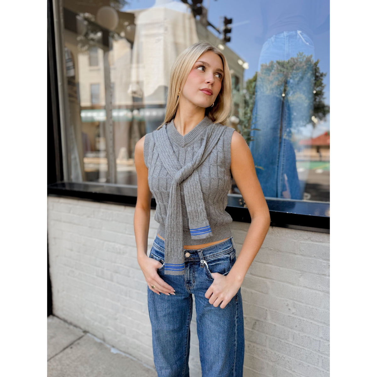 Sabrina Cable Knit Vest - Joanna A. Boutique