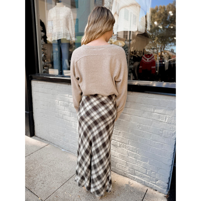 Europa Plaid Midi Skirt