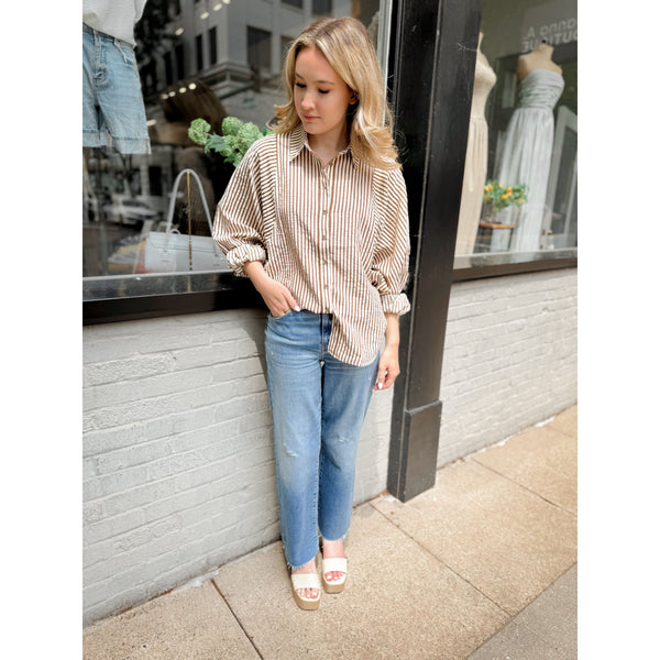 Monterey Dolman Button Up | Taupe - Joanna A. Boutique