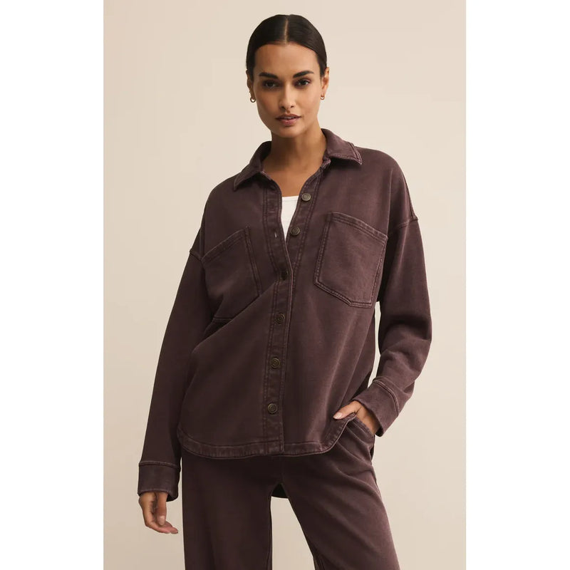All Day Knit Jacket | Chocolate Cherry - Joanna A. Boutique