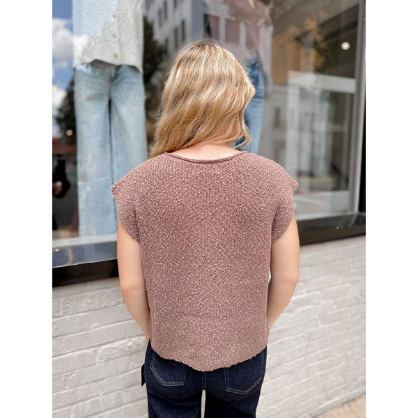 Alex Slub Knit Top | Mocha