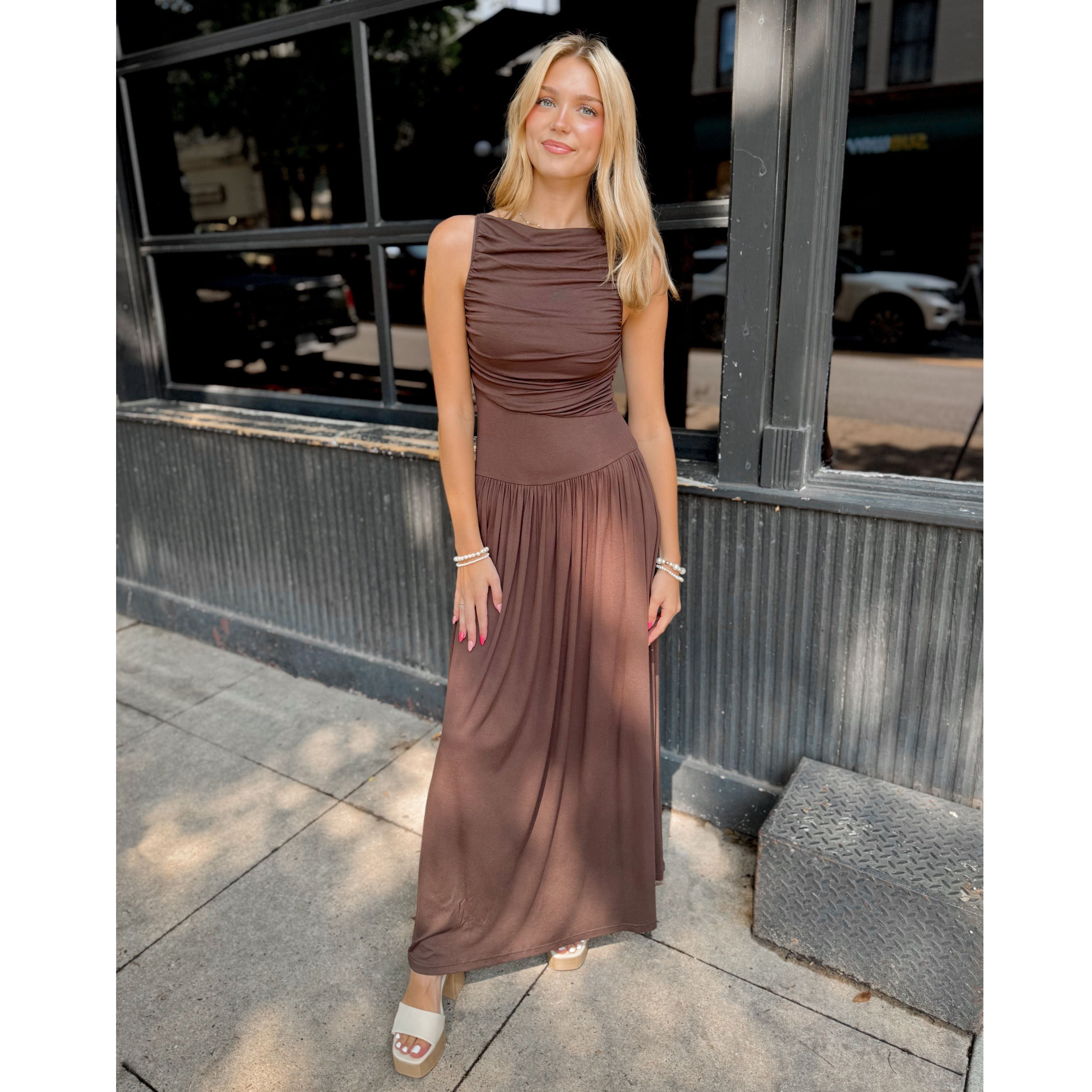 Sloane Maxi Dress | Brown - Joanna A. Boutique