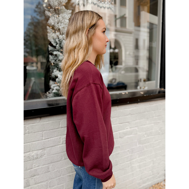 Boyfriend Sweatshirt | Merlot