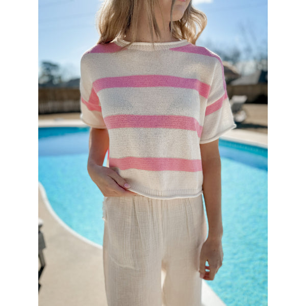 Poolside Knit Tee - Joanna A. Boutique