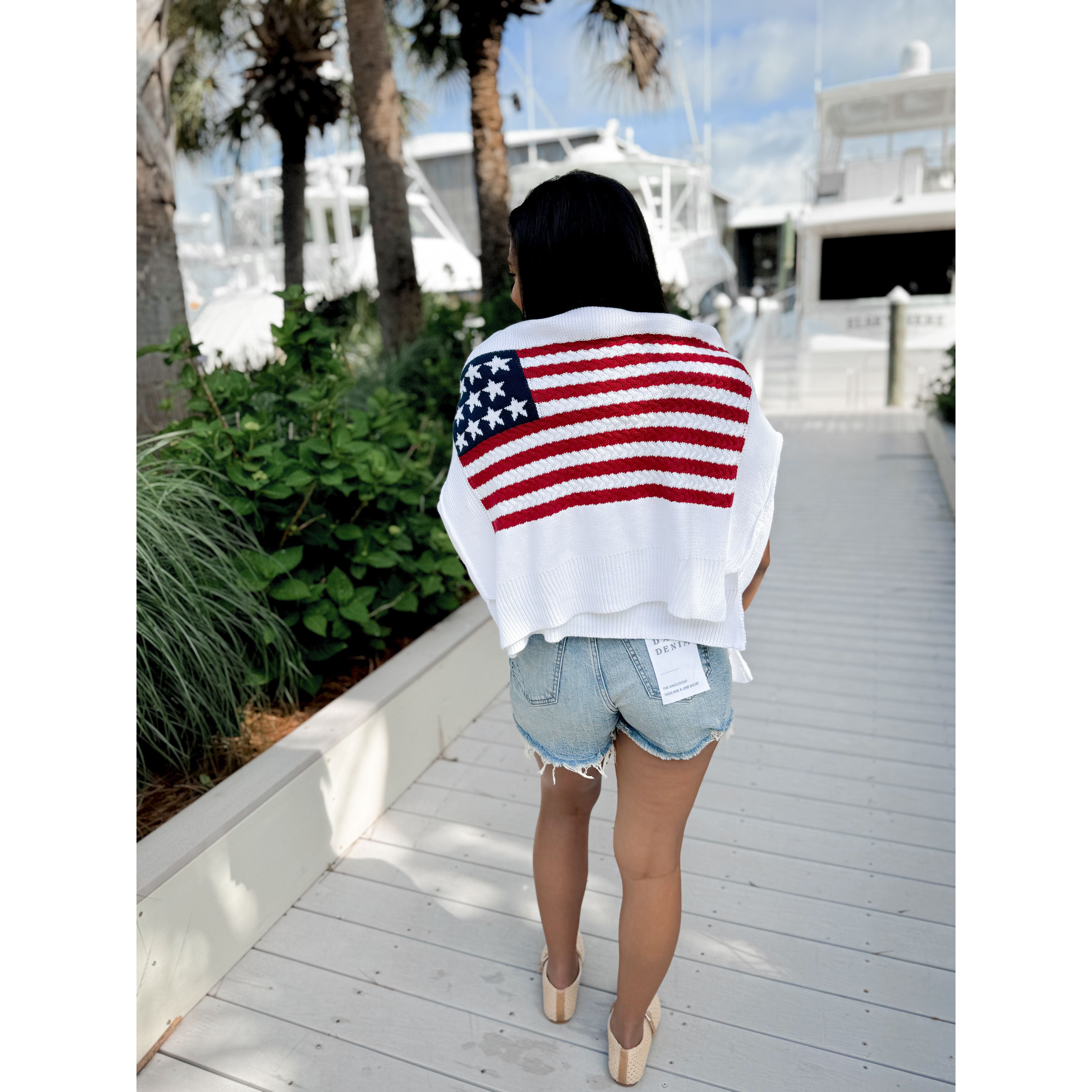 Stars & Stripes Flag Sweater - Joanna A. Boutique