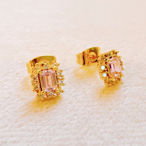 Baguette Stone Stud Earrings